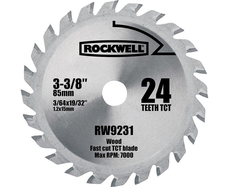 Rockwell شفرة منشار دائري كاربايد مزودة بـ 24 سن لروكويل RW9231 فيرساكوت 3-3/8 بوصة - Image 1